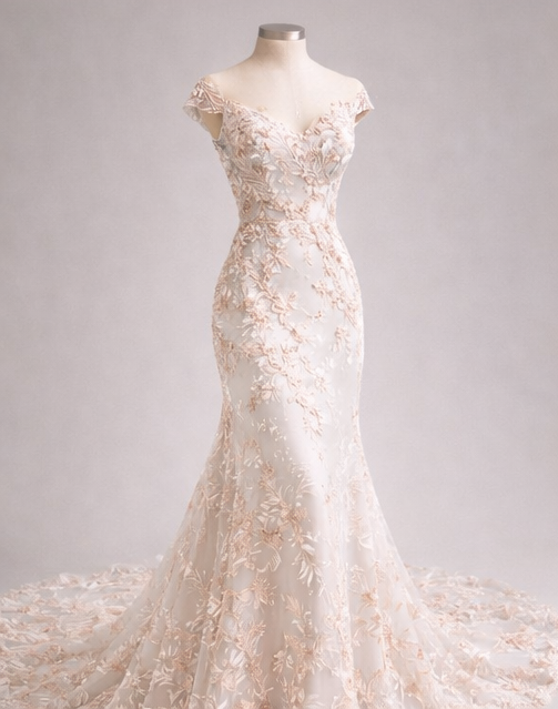 ÉLORIA Twilight Bloom Maxi Gown (Bridal & Evening Statement Couture)