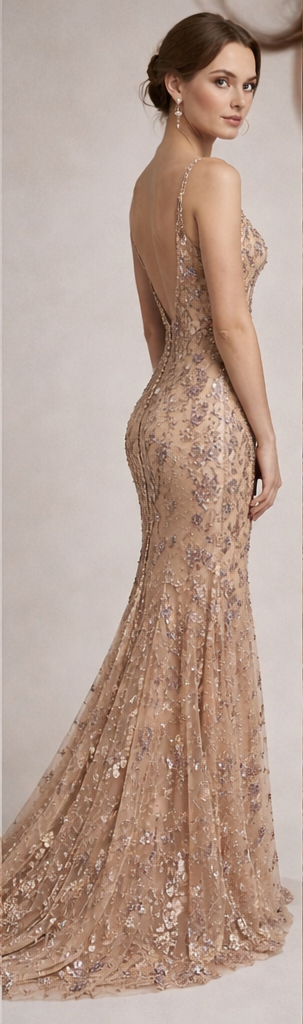 “Auréline” Embellished Evening Gown